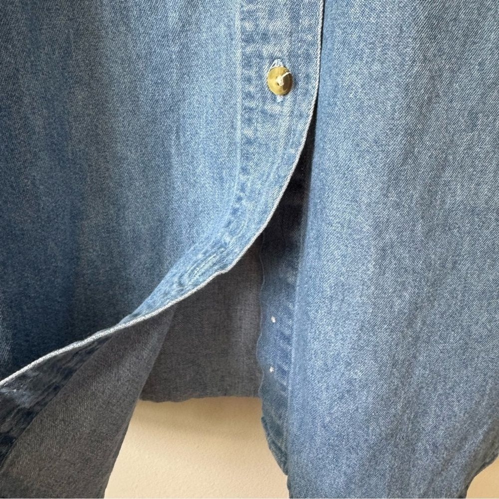 Vtg UK Wildcats Kentucky Denim 100% Cotton Button Down Size XL - Picture 5 of 6